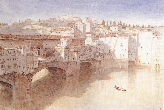 Albert goodwin,r.w.s Ponte Vecchio Florence china oil painting image